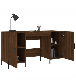 Bureau chêne marron 140x50x75 cm bois d'ingénierie