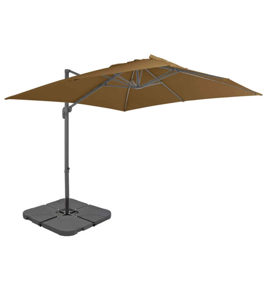 Parasol avec base portable Taupe