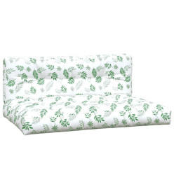 Coussins de palette 2 pcs motif de feuilles tissu