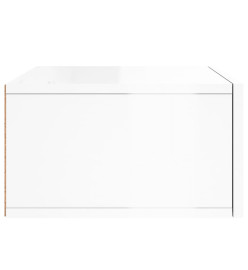 Table de chevet murale blanc brillant 35x35x20 cm