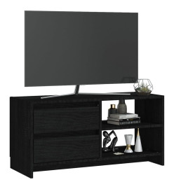 Meuble TV Noir 80x31x39 cm Bois de pin massif