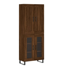 Buffet haut Chêne marron 69,5x34x180 cm Bois d'ingénierie