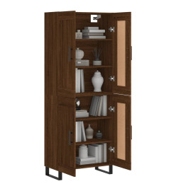 Buffet haut Chêne marron 69,5x34x180 cm Bois d'ingénierie