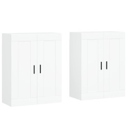 Armoires murales 2 pcs blanc bois d'ingénierie