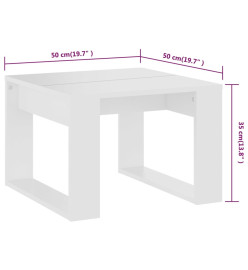 Table d'appoint Blanc 50x50x35 cm Aggloméré