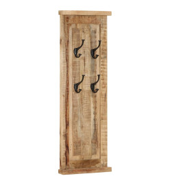 Porte-manteaux 2 pcs Bois massif de manguier 38x100 cm