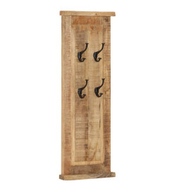 Porte-manteaux 2 pcs Bois massif de manguier 38x100 cm