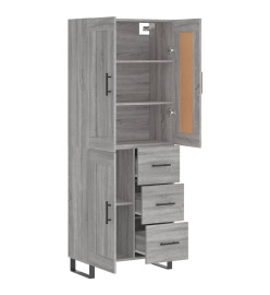 Buffet haut Sonoma gris 69,5x34x180 cm Bois d'ingénierie