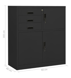 Armoire de bureau Anthracite 90x40x102 cm Acier