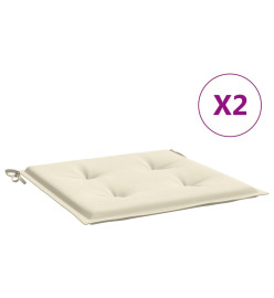 Coussins de chaise de jardin 2 pcs crème 50x50x3cm tissu oxford