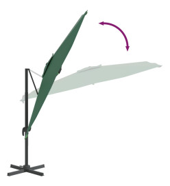 Parasol déporté avec mât en aluminium Vert 300x300 cm