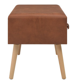 Banc avec tiroirs 80 cm Marron Similicuir