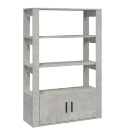 Buffet Gris béton 80x30x119,5 cm Bois d'ingénierie