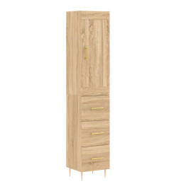 Buffet haut Chêne sonoma 34,5x34x180 cm Bois d'ingénierie