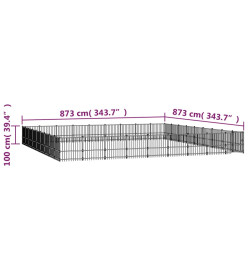 Chenil d'extérieur pour chiens Acier 76,21 m²