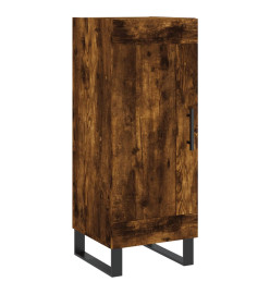 Buffet haut Chêne fumé 34,5x34x180 cm Bois d'ingénierie