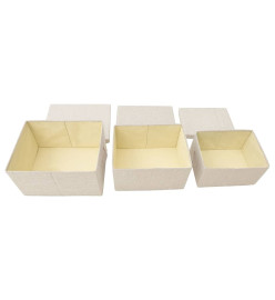 Boîtes de rangement empilables 3 pcs Tissu Crème