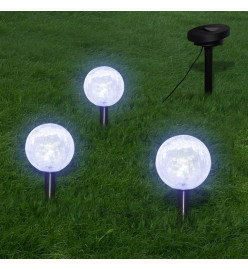 Lampes de jardin LED solaires 3 pcs avec piquet de sol