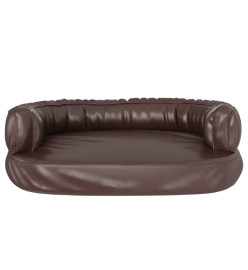 Lit pour chien ergonomique Mousse Marron 60x42 cm Similicuir