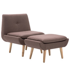 Fauteuil sans accoudoirs avec repose-pied Marron Tissu