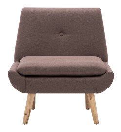 Fauteuil sans accoudoirs avec repose-pied Marron Tissu