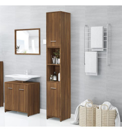 Armoire de bain Chêne marron 30x30x183,5 cm Bois d'ingénierie