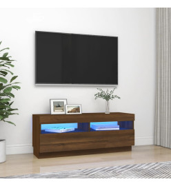 Meuble TV avec lumières LED chêne marron 100x35x40 cm