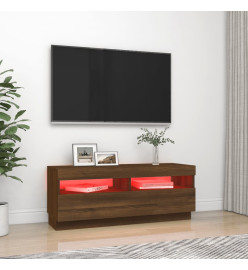 Meuble TV avec lumières LED chêne marron 100x35x40 cm