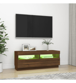 Meuble TV avec lumières LED chêne marron 100x35x40 cm