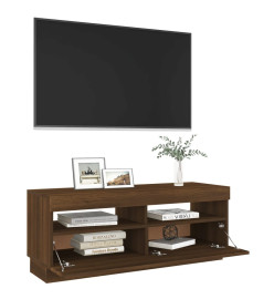 Meuble TV avec lumières LED chêne marron 100x35x40 cm