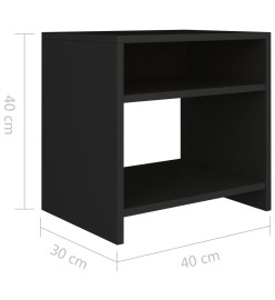 Tables de chevet 2 pcs Noir 40x30x40 cm Bois d'ingénierie