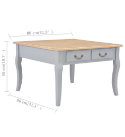 Table basse Gris 80 x 80 x 50 cm Bois