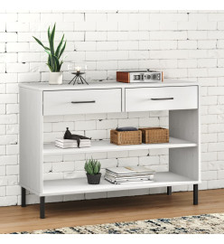 Armoire console avec pieds en métal Blanc Bois pin massif OSLO