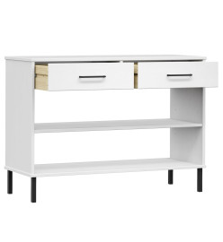 Armoire console avec pieds en métal Blanc Bois pin massif OSLO