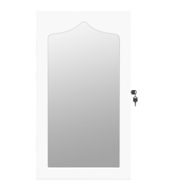 Armoire à bijoux avec miroir murale blanc 37,5x10x67 cm