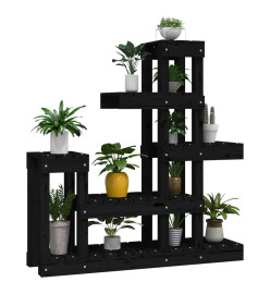 Support à plantes Noir 92x25x97 cm Bois massif de pin