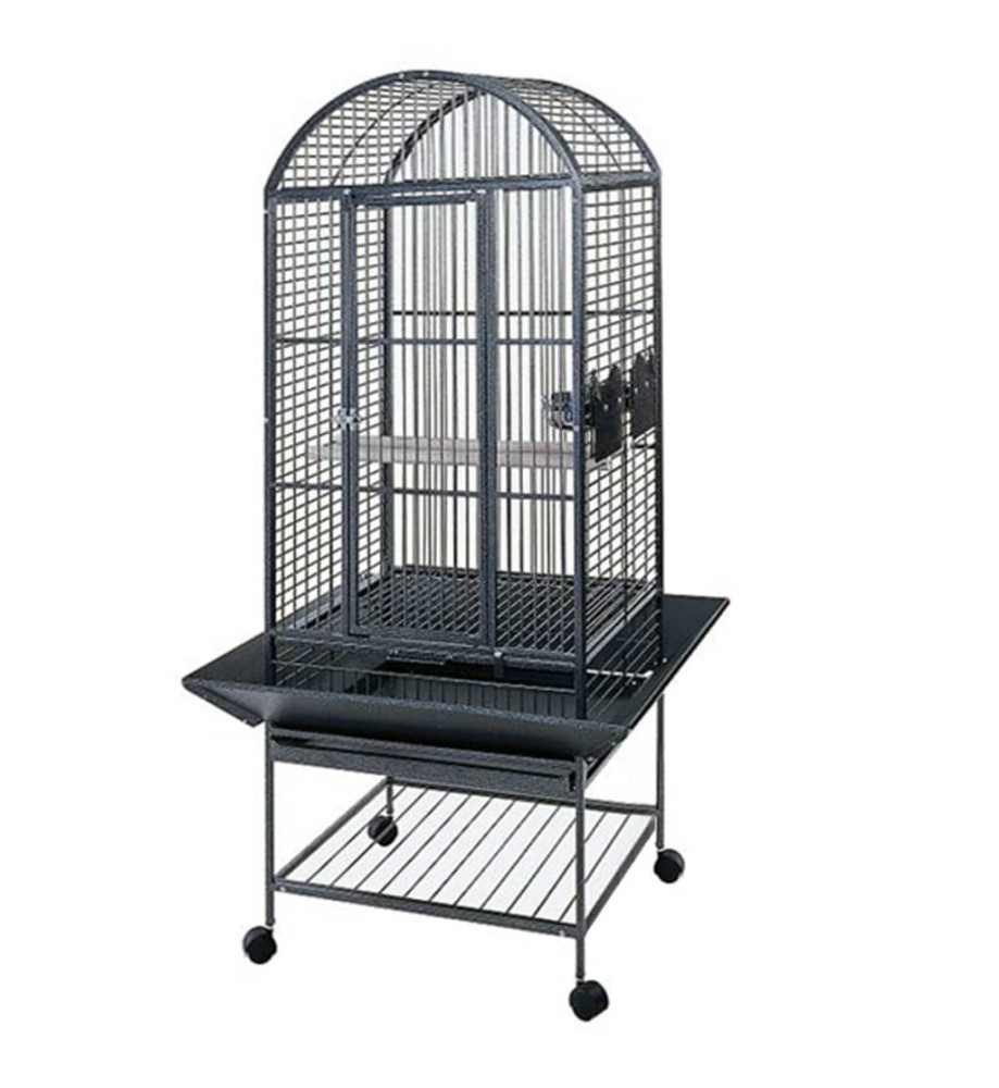 Strong Cage pour perroquet Villa Minerva Gris métallisé 46x46x144 cm