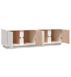 Meuble TV Blanc 140x40x40 cm Bois de pin massif