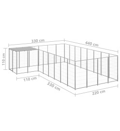 Chenil Argenté 10,89 m² Acier