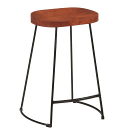 Tabourets de bar Gavin lot de 2 45x40x63cm bois massif manguier