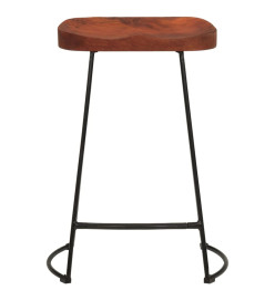 Tabourets de bar Gavin lot de 2 45x40x63cm bois massif manguier