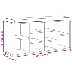 Banc à chaussures Sonoma gris 103x30x48 cm Bois d'ingénierie