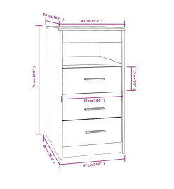 Armoire à tiroirs Chêne fumé 40x50x76 cm Bois d'ingénierie