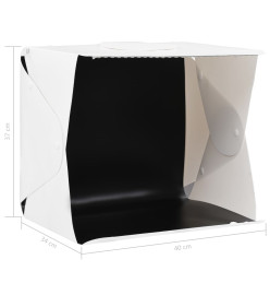 Boîte à lumière studio LED pliable 40x34x37 cm Plastique Blanc