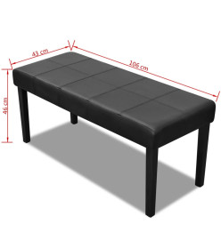 Banc en cuir synthétique de haute qualité Noir