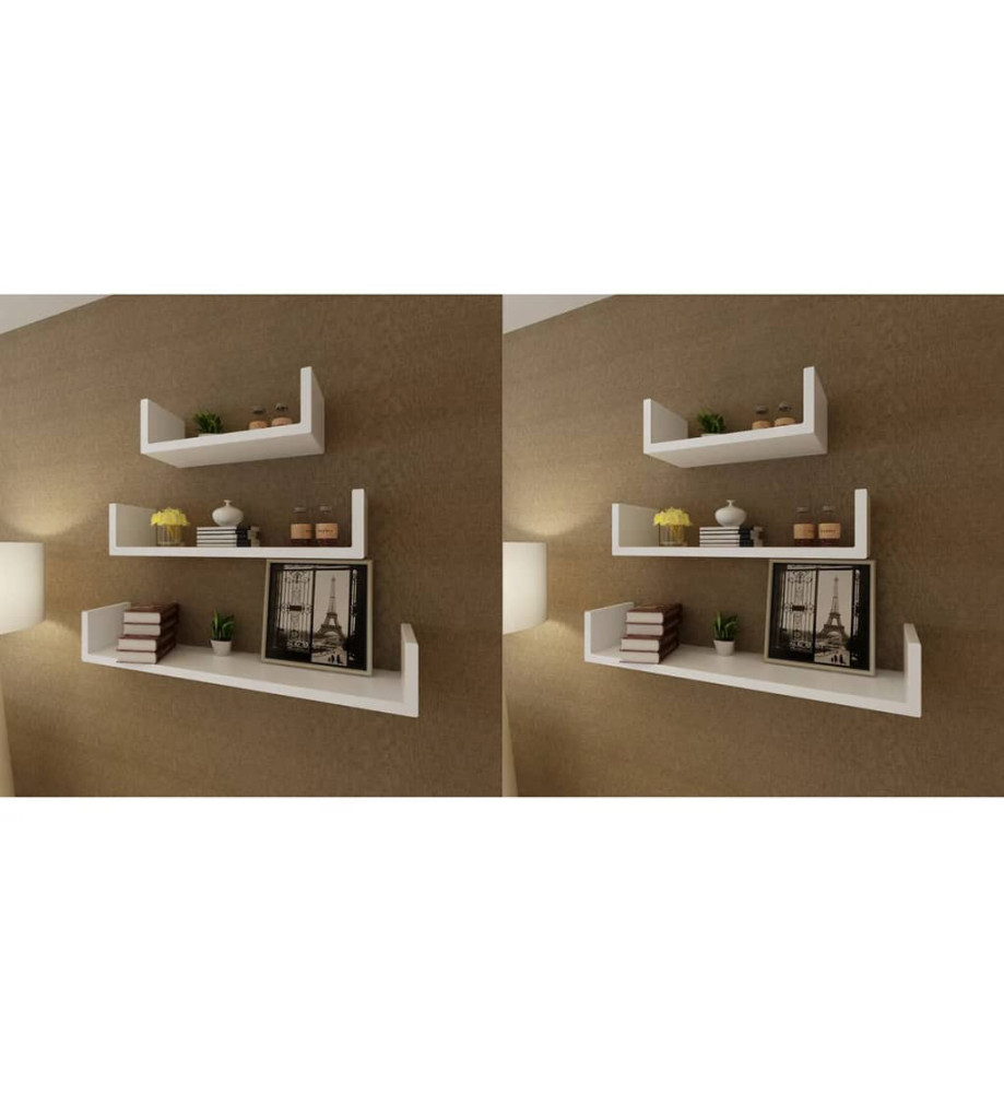 Étagères murales 6 pcs Blanc