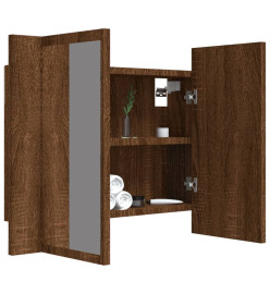 Armoire à miroir LED Chêne marron 60x12x45 cm Bois d'ingénierie