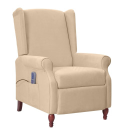 Fauteuil de massage inclinable taupe microfibre