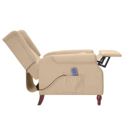 Fauteuil de massage inclinable taupe microfibre