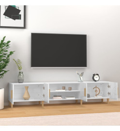 Meuble TV blanc brillant 180x31,5x40 cm bois d'ingénierie